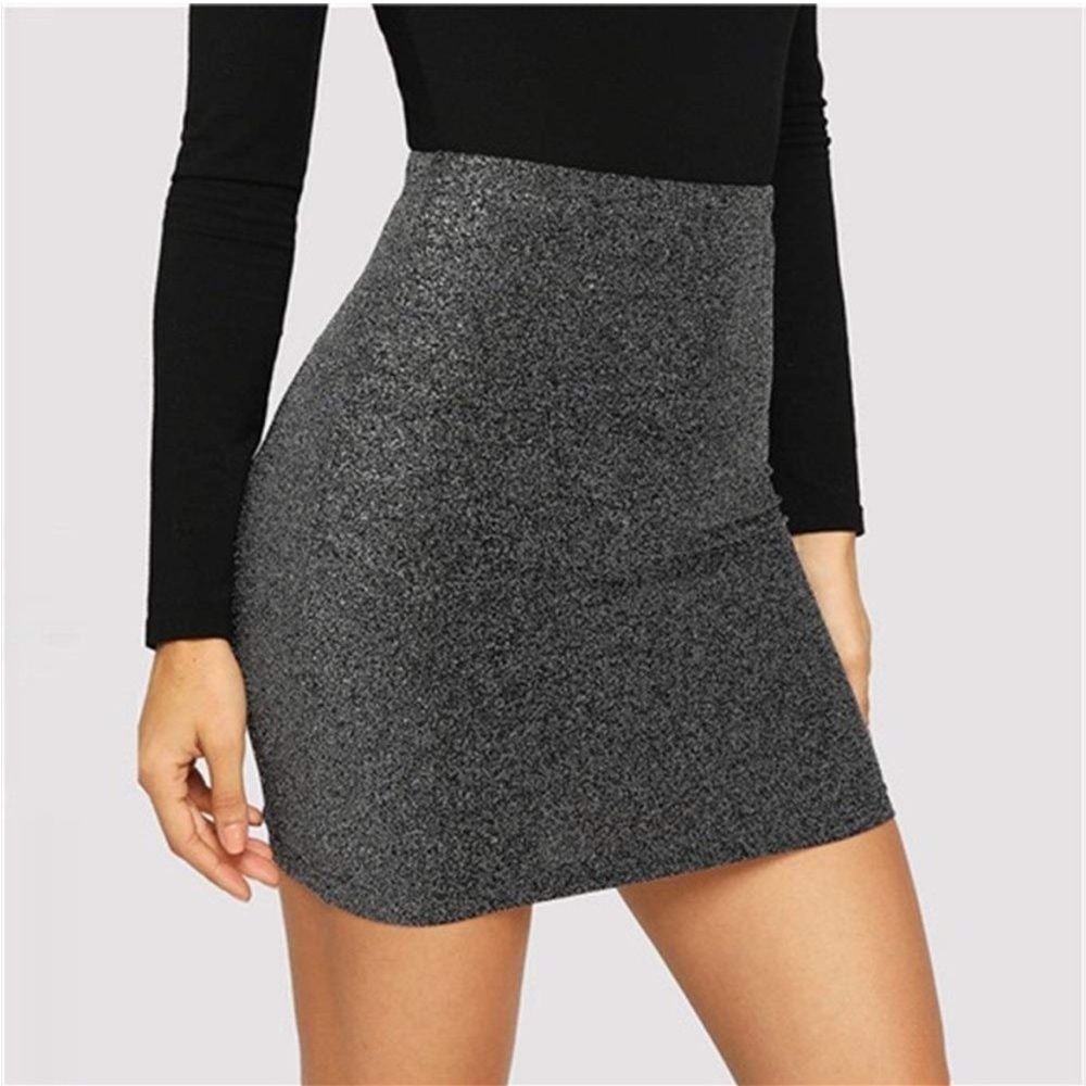 Zara Knit Shimmer Black Skirt size Medium